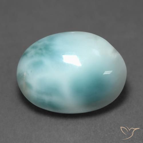 4.82ct Natural Verde azulado claro larimar, Ovalada, Translúcido