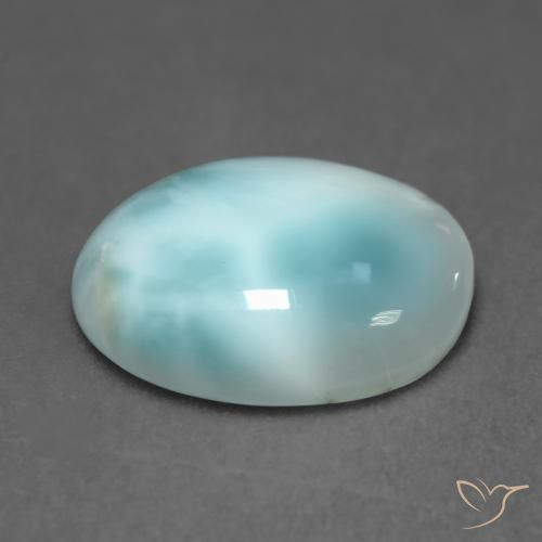 larimar Verde azulado claro natural de 4.82 ct, Ovalada, Translúcido