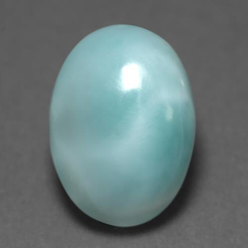 larimar Verde azulado claro natural de 5.27 ct, Corte Óvalo, Translúcido
