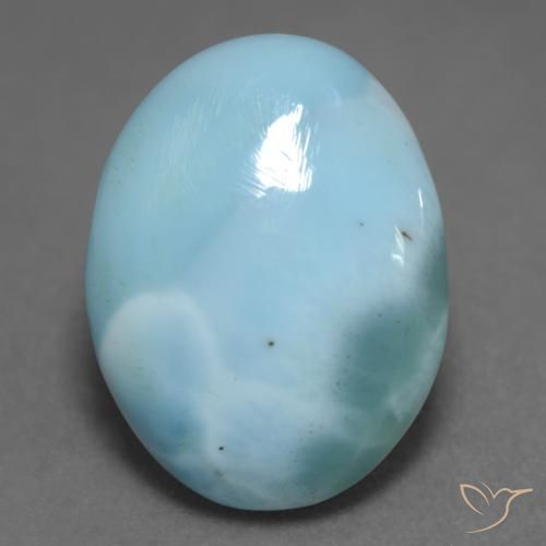 7.50ct Natural Verde azulado claro larimar, Ovalada, Opaco