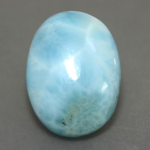 larimar Azul verdoso claro natural de 7.96 ct, Corte Óvalo, Opaco