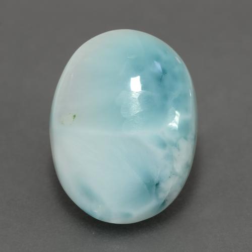 larimar Azul verdoso claro natural de 6.28 ct, Corte Óvalo, Opaco