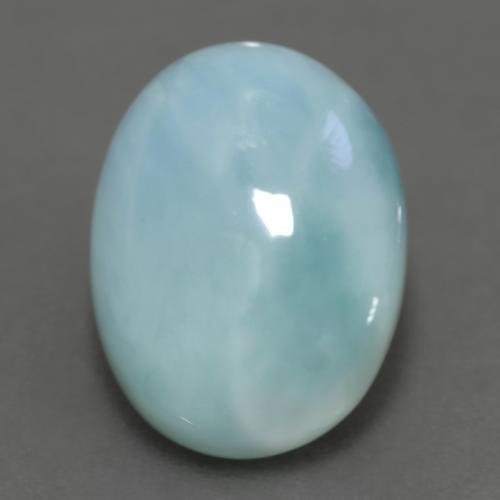 larimar Azul verdoso claro natural de 7.04 ct, Corte Óvalo, Translúcido