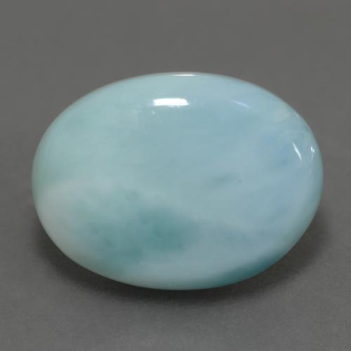 larimar Azul verdoso claro natural de 7.04 ct, Corte Óvalo, Translúcido