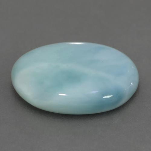 larimar Azul verdoso claro natural de 7.04 ct, Corte Óvalo, Translúcido