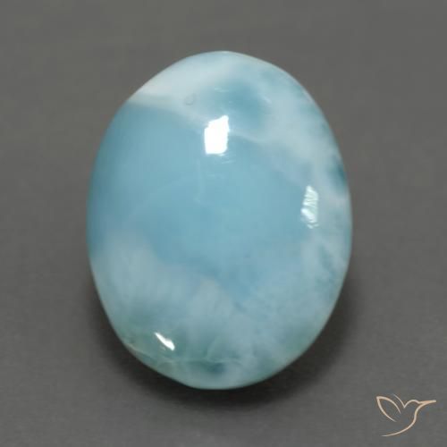 6.28ct Natural Verde azulado claro larimar, Ovalada, Opaco