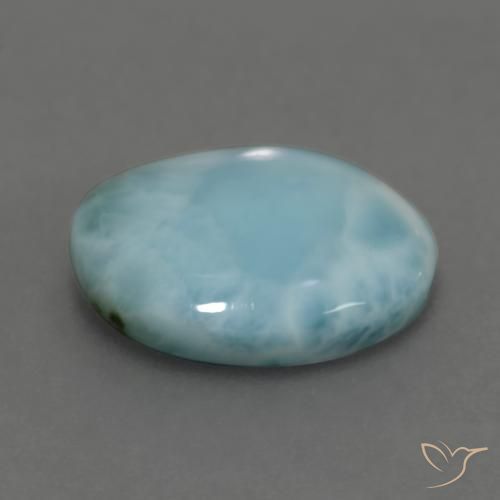 larimar Verde azulado claro natural de 6.28 ct, Ovalada, Opaco