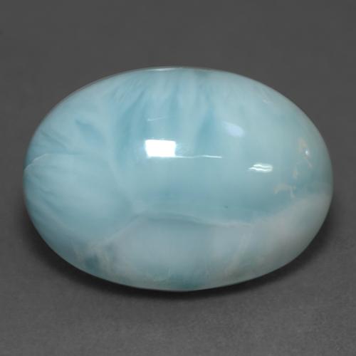 Larimar turquesa natural de 11,39 ct, corte óvalo, translúcido