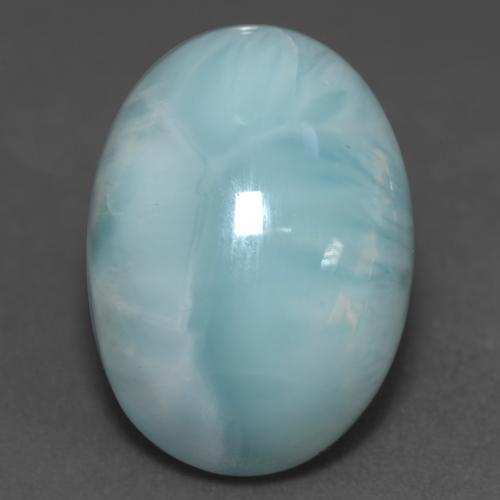 Larimar turquesa natural de 11,39 ct, corte óvalo, translúcido