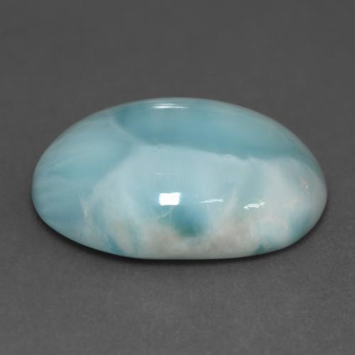 Larimar turquesa natural de 11,39 ct, corte óvalo, translúcido