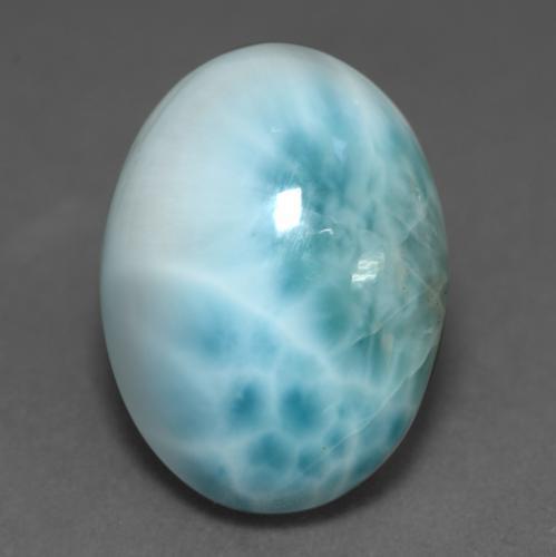 larimar Verde azulado claro natural de 11.75 ct, Corte Óvalo, Translúcido