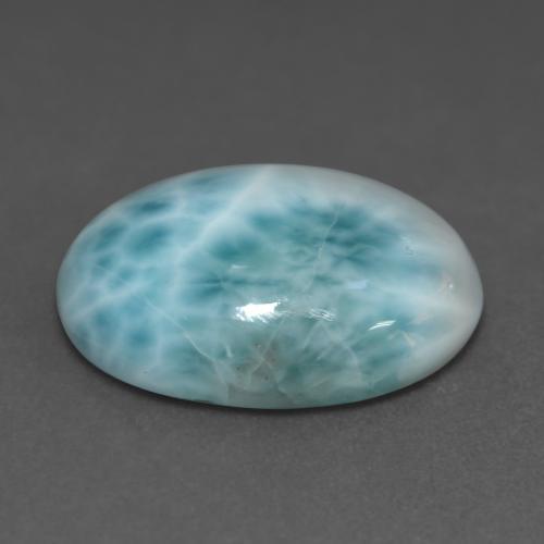 larimar Verde azulado claro natural de 11.75 ct, Corte Óvalo, Translúcido