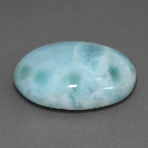 larimar Azul verdoso claro natural de 10.11 ct, Corte Óvalo, Opaco