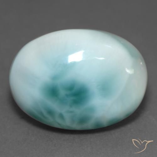 10.24ct Natural Azul claro larimar, Ovalada, Translúcido