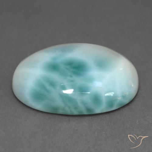larimar Azul claro natural de 10.24 ct, Ovalada, Translúcido