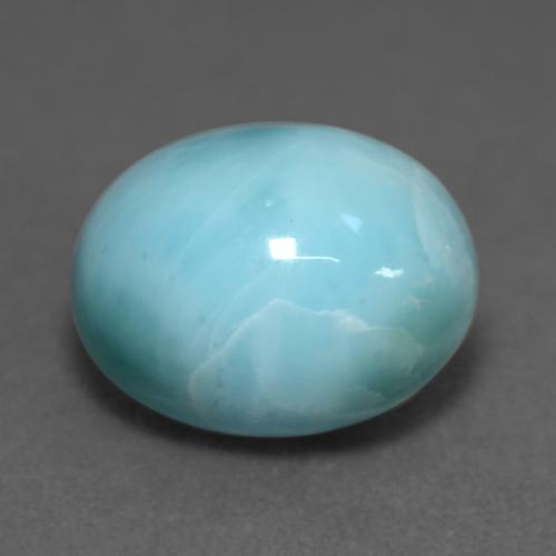 Larimar azul natural de 4,69 ct, corte óvalo, opaco