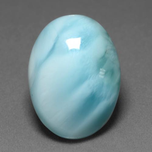 Larimar turquesa natural de 7,36 ct, corte óvalo, translúcido