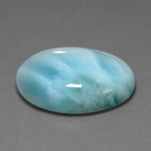 Larimar turquesa natural de 7,36 ct, corte óvalo, translúcido
