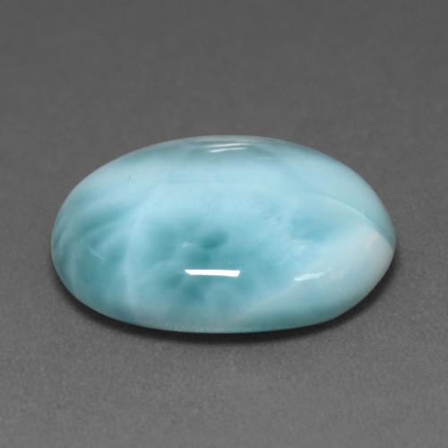 larimar Verde azulado claro natural de 7.68 ct, Corte Óvalo, Opaco