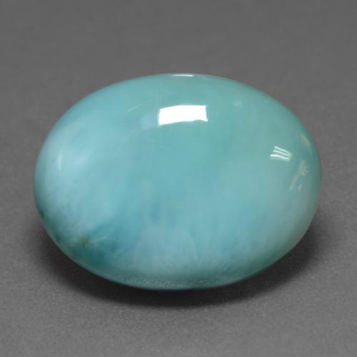 larimar Azul verdoso claro natural de 8.43 ct, Corte Óvalo, Opaco