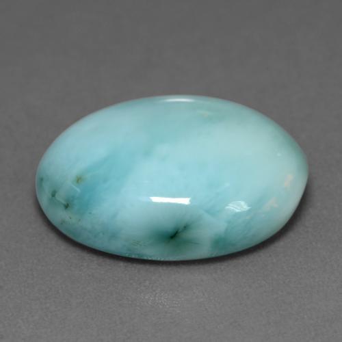 larimar Azul verdoso claro natural de 8.43 ct, Corte Óvalo, Opaco