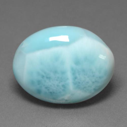 Larimar turquesa natural de 7,92 ct, corte óvalo, opaco