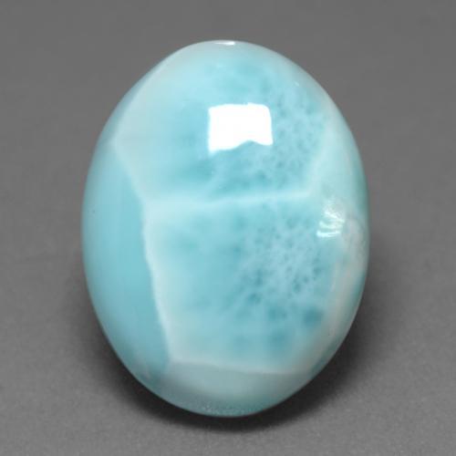 Larimar turquesa natural de 7,92 ct, corte óvalo, opaco