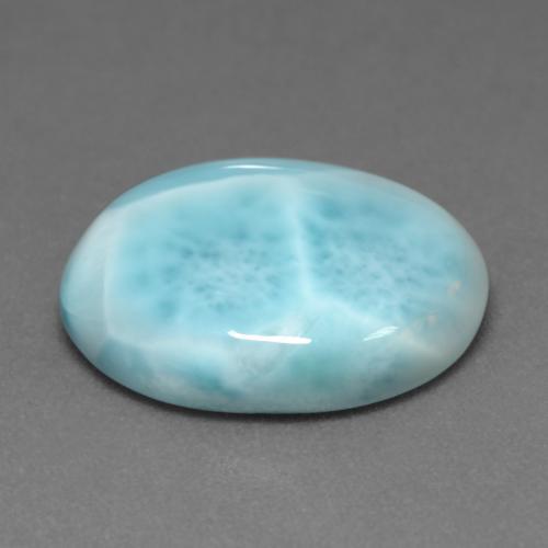 Larimar turquesa natural de 7,92 ct, corte óvalo, opaco