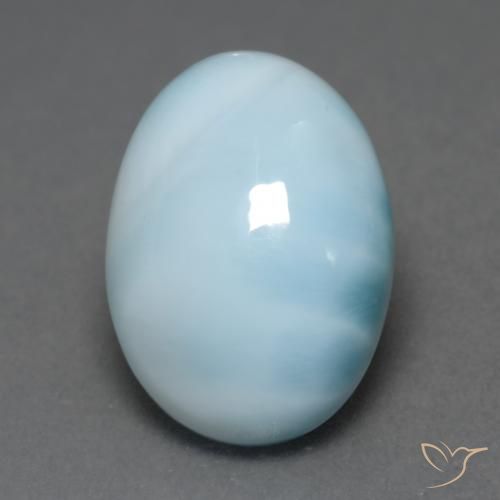 5.91ct Natural Azul cielo claro larimar, Ovalada, Translúcido