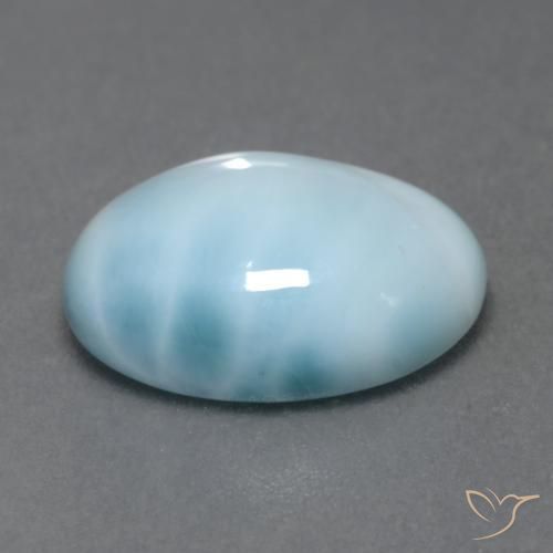 larimar Azul cielo claro natural de 5.91 ct, Ovalada, Translúcido