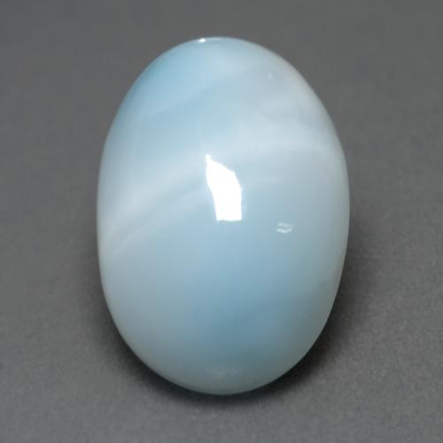 Larimar azul natural de 6,65 ct, corte óvalo, translúcido