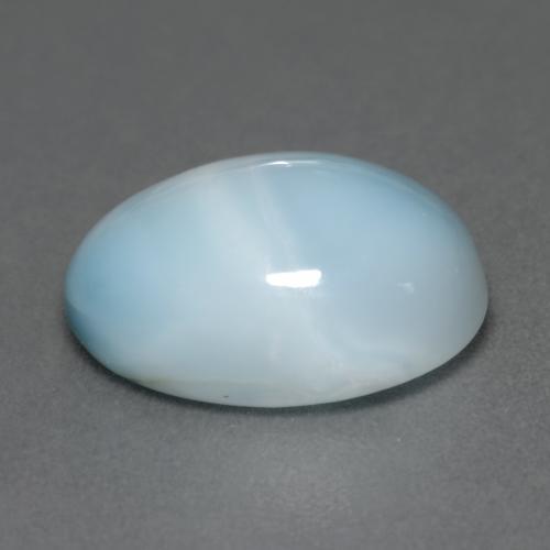 Larimar azul natural de 6,65 ct, corte óvalo, translúcido