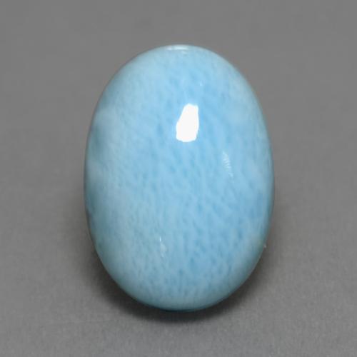 Larimar azul natural de 6,83 ct, corte óvalo, opaco