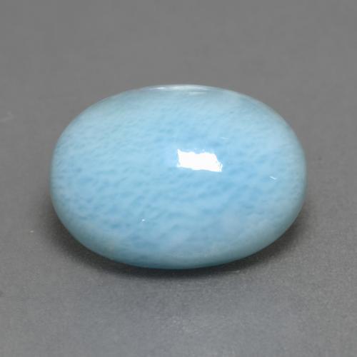 Larimar azul natural de 6,83 ct, corte óvalo, opaco