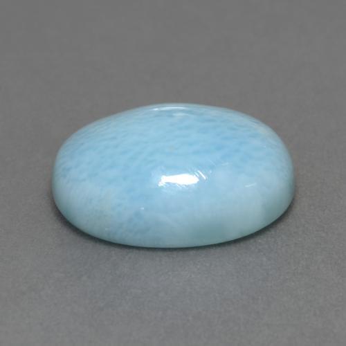 Larimar azul natural de 6,83 ct, corte óvalo, opaco