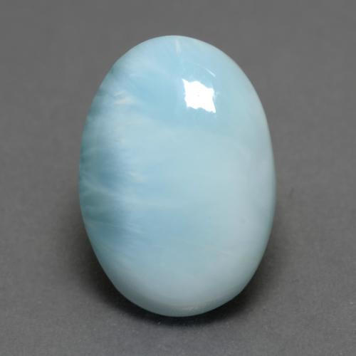 Larimar azul natural de 7,85 ct, corte óvalo, translúcido