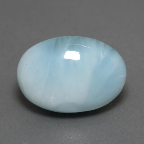 Larimar azul natural de 7,85 ct, corte óvalo, translúcido