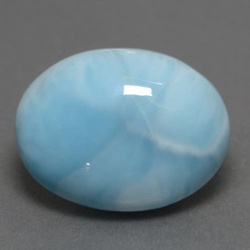 Larimar azul natural de 8,52 ct, corte óvalo, opaco
