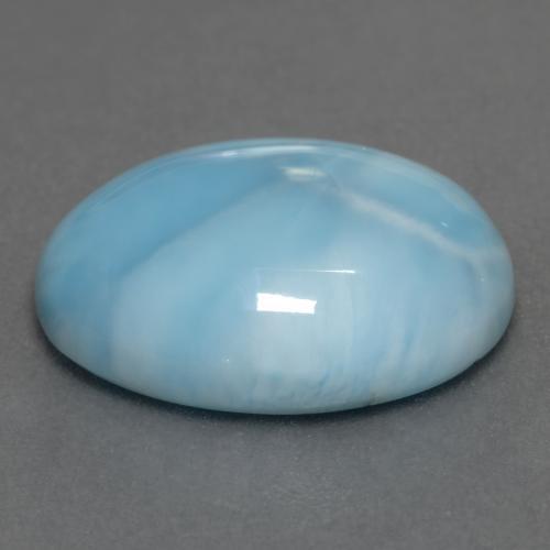 Larimar azul natural de 8,52 ct, corte óvalo, opaco