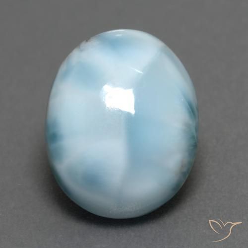5.08ct Natural Azul claro larimar, Ovalada, Opaco