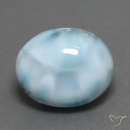 larimar Azul claro natural de 5.08 ct, Ovalada, Opaco