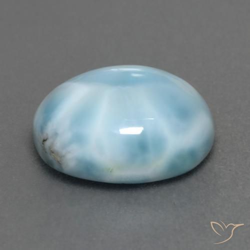 larimar Azul claro natural de 5.08 ct, Ovalada, Opaco
