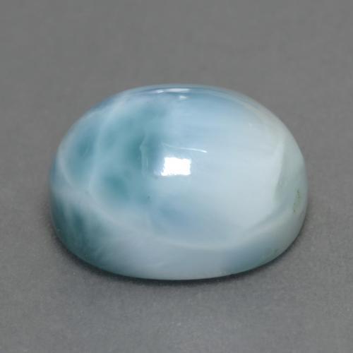 Larimar azul natural de 6,88 ct, corte óvalo, opaco
