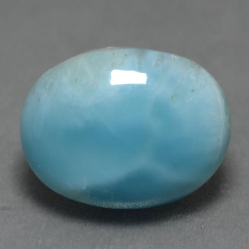 Larimar azul natural de 4,48 ct, corte óvalo, translúcido