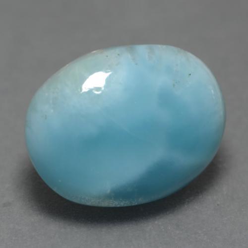 Larimar azul natural de 4,48 ct, corte óvalo, translúcido