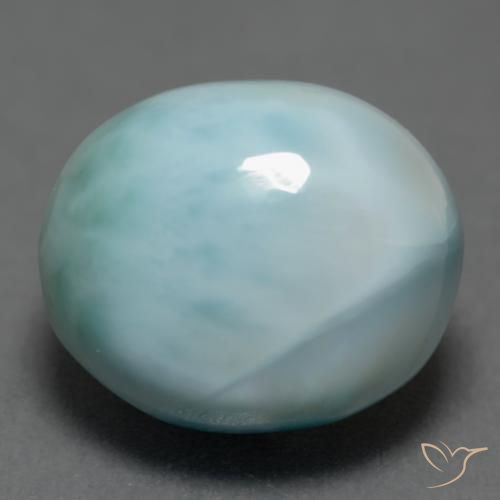 6.43ct Natural Azul claro larimar, Ovalada, Opaco