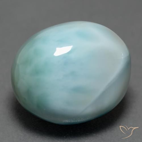 larimar Azul claro natural de 6.43 ct, Ovalada, Opaco