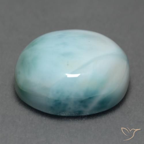 larimar Azul claro natural de 6.43 ct, Ovalada, Opaco