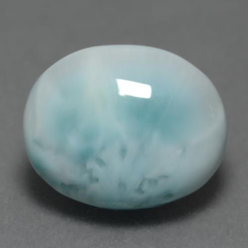 Larimar azul natural de 4,69 ct, corte óvalo, opaco