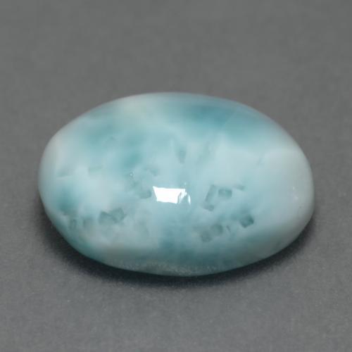 Larimar azul natural de 4,69 ct, corte óvalo, opaco